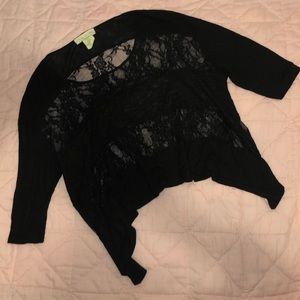 Black 3/4 Sleeve Lace Top